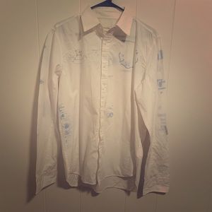 Diesel white button down shirt
